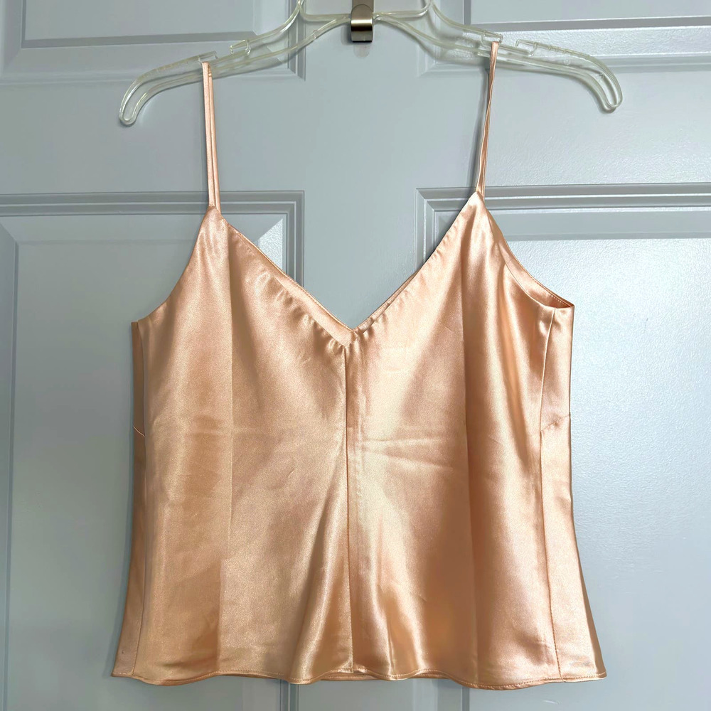 JENNY YOO COLLECTION Satin Cream Silk Strap Camisole Tank Size 4 NWoT - Picture 3 of 5